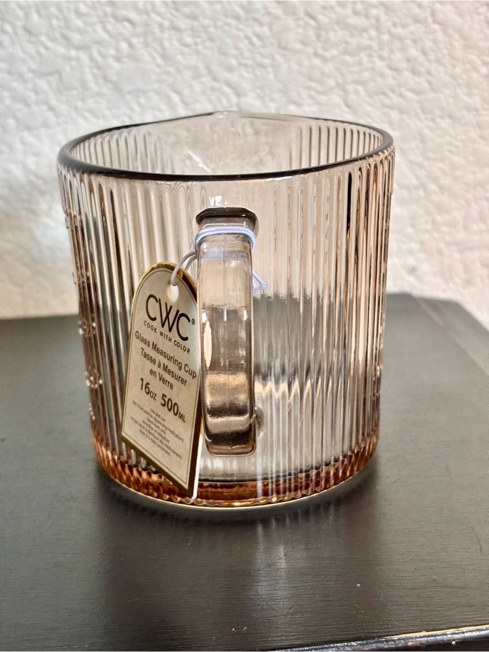 CWC Cook With Color Brown Ribbed Glass Measuring Cup 16oz ~ 2 Cups NEW - Picture 8 of 9